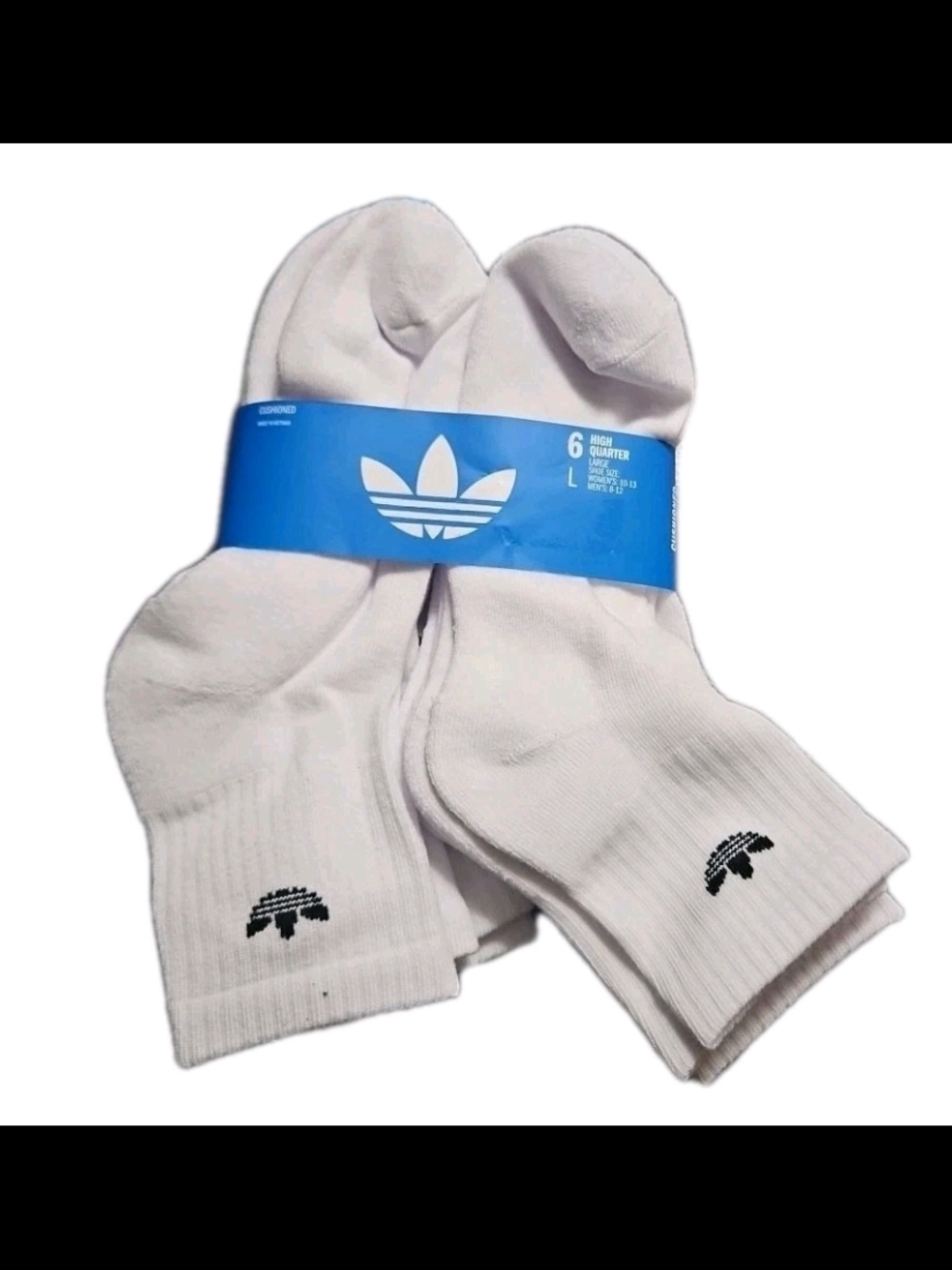 Adidas Originals High Socks Cushioned White 6 Pairs Men's Size 8-12